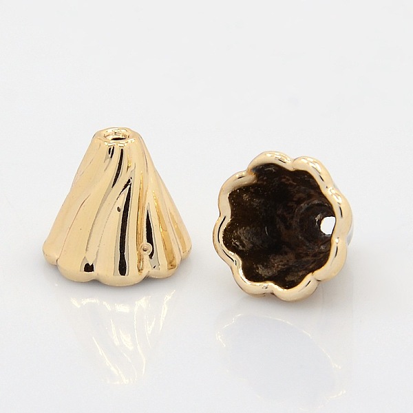 

PandaHall Nickel Free & Lead Free Light Gold Tone Alloy Bead Cones, Long-Lasting Plated, Apetalous, 14x12mm, Hole: 2mm, Inner Diameter: 10mm...