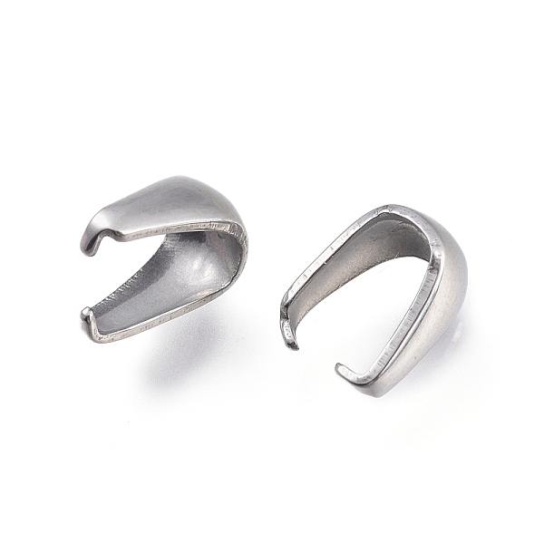 

PandaHall 201 Stainless Steel Snap on Bails, Pendant Bails, Stainless Steel Color, 7x6x4mm, Pin: 0.4x0.7mm 201 Stainless Steel