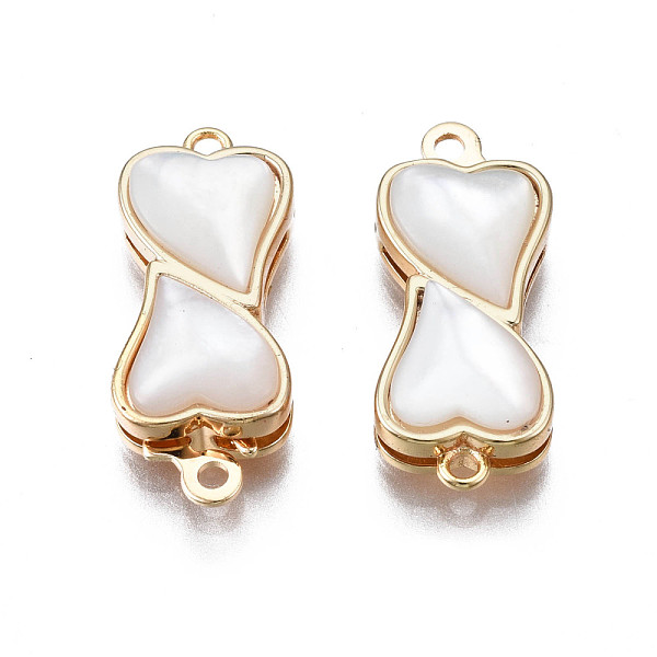 

PandaHall Brass Box Clasps, Fishhook Clasps, with Shell, Nickel Free, Heart, Real 18K Gold Plated, 20x8.5x4.5mm, Hole: 1.2mm Brass Heart