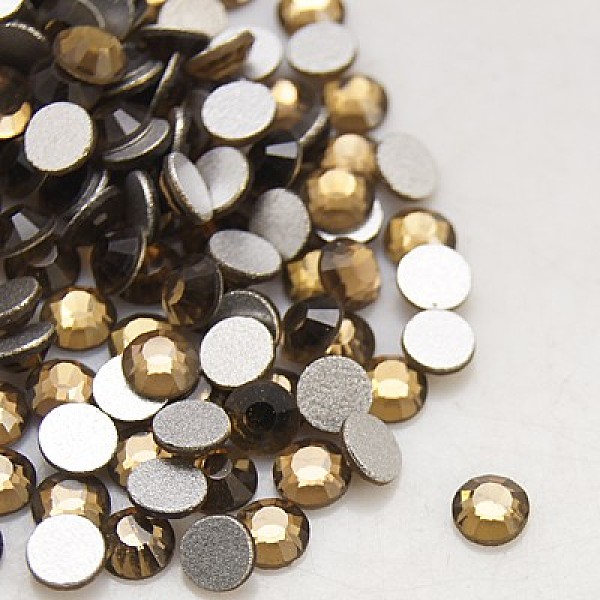 

PandaHall Glass Flat Back Rhinestone, Grade A, Back Plated, Faceted, Half Round, Smoked Topaz, SS8, 2.3~2.4mm, 1440pcs/bag Glass Rhinestone..., Yellow