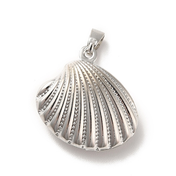 

PandaHall Rack Plating Brass Pendants, Shell, Platinum, 19x19x7mm, Hole: 5x3mm Brass Shell Shape