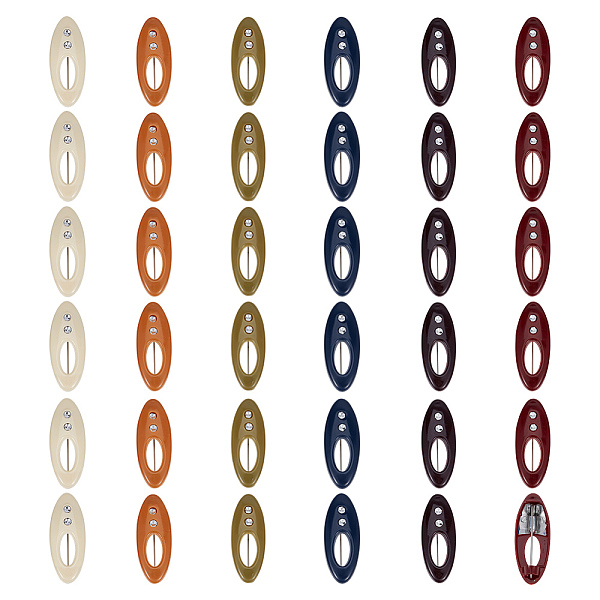 36Pcs Resin Safety Pin Brooches