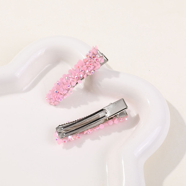 

PandaHall Acrylic Allogator Hair Clips, Pearl Pink, 50x12mm Acrylic Rectangle