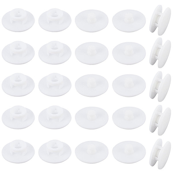 

PandaHall Plastic Collision Rivets, for DIY Leathercraft, Round, White, 10x3.5mm, Cap: 9.5x4.7mm Plastic Round White