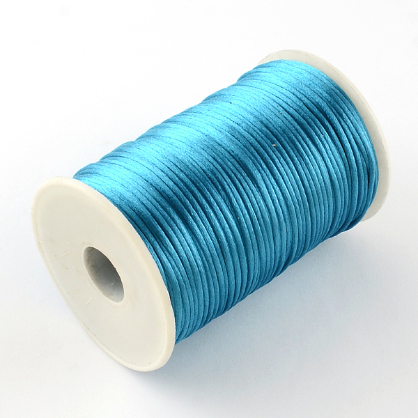 

PandaHall Polyester Cords, Dodger Blue, 2mm, about 98.42 yards(90m)/roll Polyester Blue