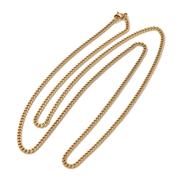 

PandaHall Ion Plating(IP) 304 Stainless Steel Curb Chain Necklaces, for Beadable Necklace Making, Golden, 29.53 inch(75cm), Wide: 2.5mm 304...