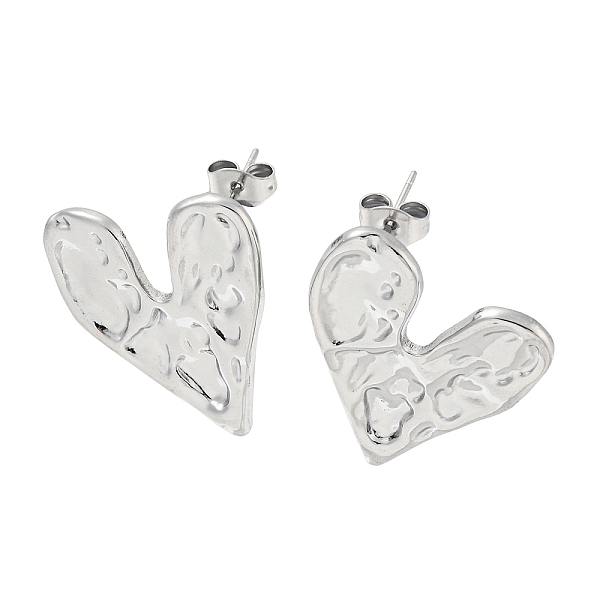 

PandaHall 304 Stainless Steel Stud Earrings, Heart, Stainless Steel Color, 26x21.5mm 304 Stainless Steel Heart
