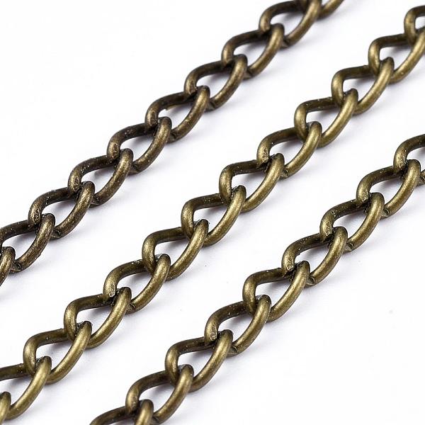 

PandaHall Iron Twisted Chains Curb Chains, Unwelded, Lead Free and Nickel Free, Antique Bronze, Link:3x5mm, 0.8mm thick Iron