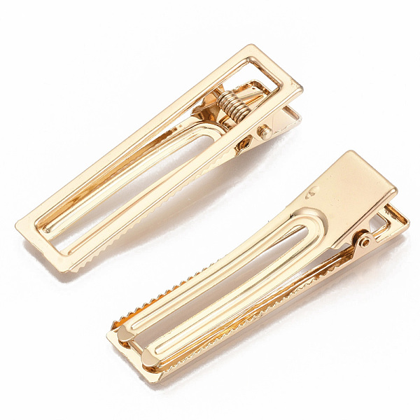 

PandaHall Iron Alligator Hair Clip Findings, Golden, 60x18x12mm Iron