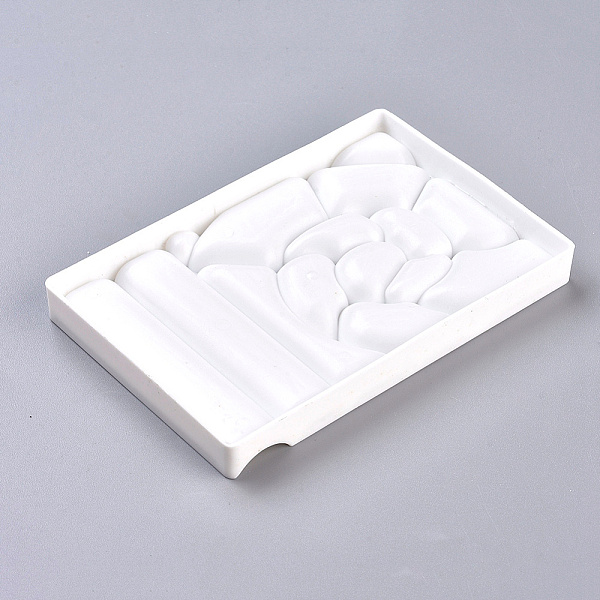

PandaHall Nail Art Plastic Color Palettes, Nail Art Painting Gel Palette Manicure Tool, Rectangle, White, 120x80x12mm Plastic White