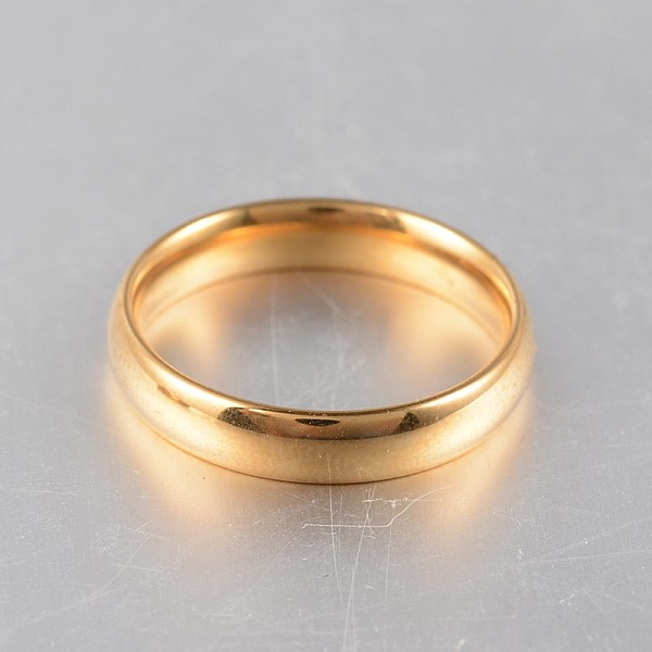 

PandaHall 316 Stainless Steel Finger Rings, Golden, Size 12, Inner Diameter: 21.02mm 316 Surgical Stainless Steel