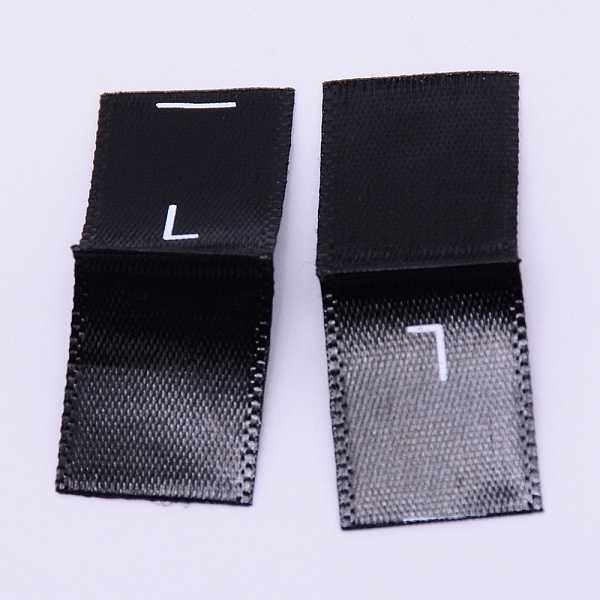 

PandaHall Kid's Size Label, Woven Crafting Craft Cotton Labels, for Clothing Sewing, L, Black, 35x13x0.1mm, about 200pcs/bag Cotton Black