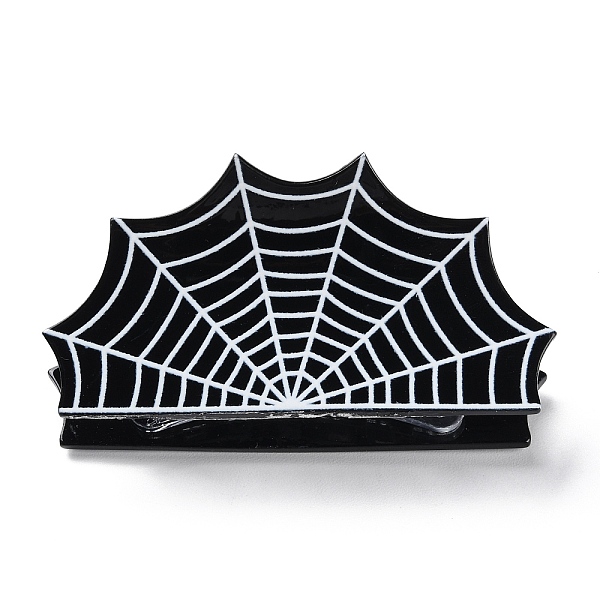 

PandaHall Hallowmeen Theme PVC Claw Hair Clips, with Iron Findings, Hair Accessories for Women Girls Thick Hair, Spider Web, 41x83x42mm PVC...