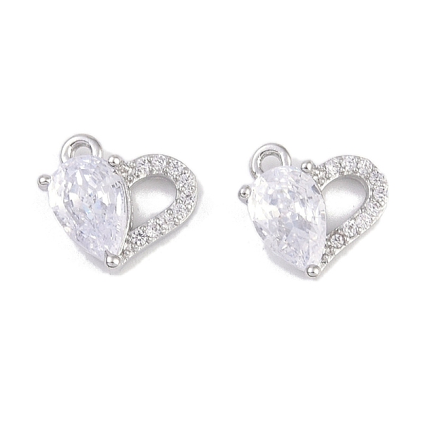 

PandaHall Brass Micro Pave Clear Cubic Zirconia Pendants, Heart Charms, Real Platinum Plated, 8x8.5x3mm, Hole: 0.8mm Brass+Cubic Zirconia...
