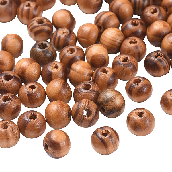 PandaHall Undyed Natural Wood Beads, Spacer Beads, for DIY Macrame Rosary Jewelry, Lead Free, Round, Peru, 8x7mm, Hole: 2.5mm Wood Round...