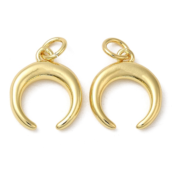 

PandaHall Rack Plating Brass Pendants, Lead Free & Cadmium Free, Moon, Real 18K Gold Plated, 14x12x2.5mm Brass Moon
