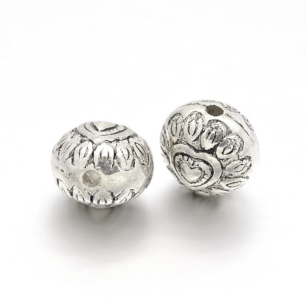 

PandaHall CCB Plastic Flat Round Beads, Antique Silver, 10x8.5mm, Hole: 1mm Plastic Flat Round