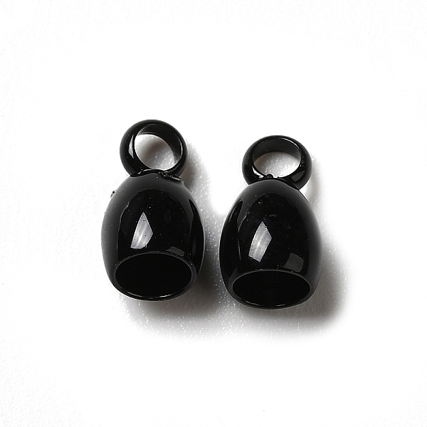 

PandaHall Spray Painted 201 Stainless Steel Cord Ends, End Caps, Bell, Black, 7.5x4.5mm, Hole: 1.8mm, Inner Diameter: 3mm 201 Stainless...