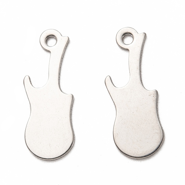 

PandaHall 201 Stainless Steel Pendants, Stamping Blank Tag, Laser Cut, Guitar, Stainless Steel Color, 21.5x8x1mm, Hole: 1.6mm 201 Stainless...