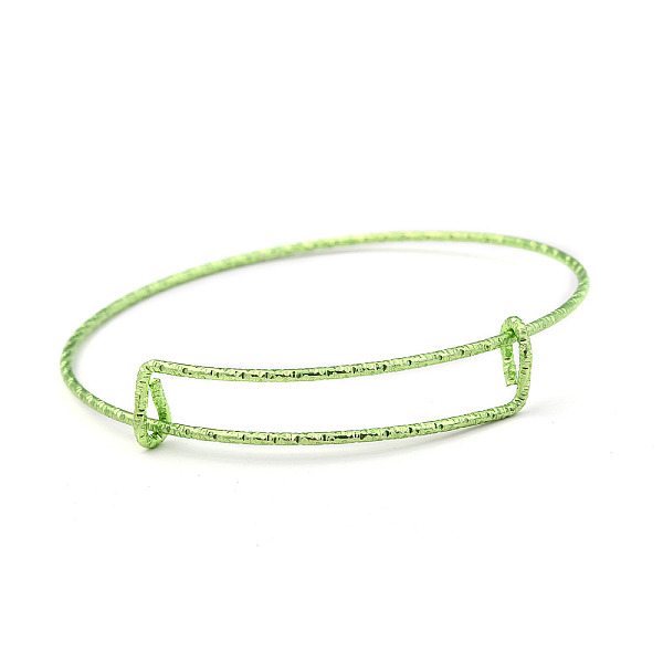 

PandaHall Adjustable Iron Bangle Making, Torque Bangle, Textured, Medium Spring Green, 1.5mm, Inner Diameter: 2-3/8 inch(6cm) Iron Green