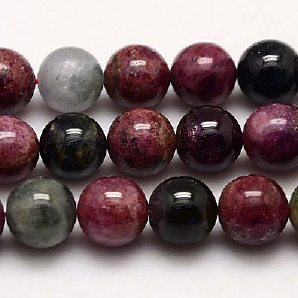 

PandaHall Natural Tourmaline Beads Strands, Round, Purple, 4mm, Hole: 0.8mm, about 96pcs/strand, 15" Tourmaline Round Purple