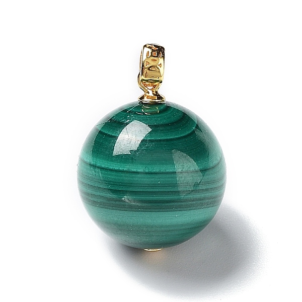 

PandaHall Natural Malachite Round Pendants, Sphere Charms with Golden Tone 925 Sterling Silver Findings, 20x16mm, Hole: 3x2mm Malachite...