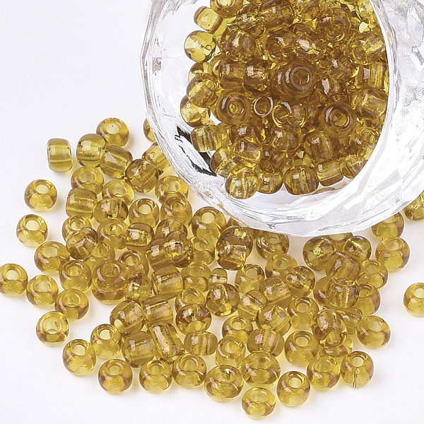 

PandaHall (Repacking Service Available) Glass Seed Beads, Transparent, Round, Dark Gooldenrod, 12/0, 2mm, Hole: 1mm, about 12G/bag Glass