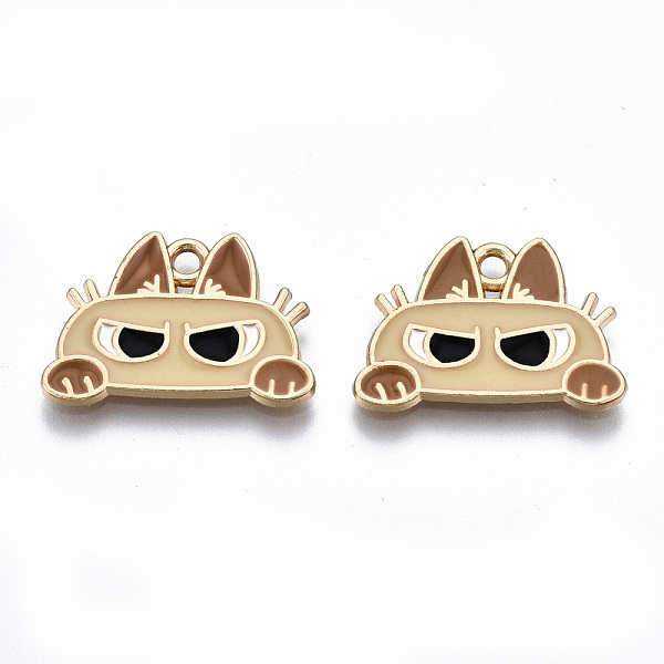 

PandaHall Eco-Friendly Alloy Enamel Pendants, Cadmium Free & Lead Free & Nickel Free, Cat, Light Gold, Wheat, 14x20x1.2mm, Hole: 1.8mm..., Orange