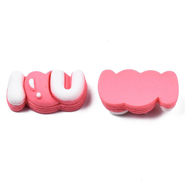

PandaHall Opaque Resin Cabochons, Word I U, Hot Pink, 27x15x9.5mm Resin Word