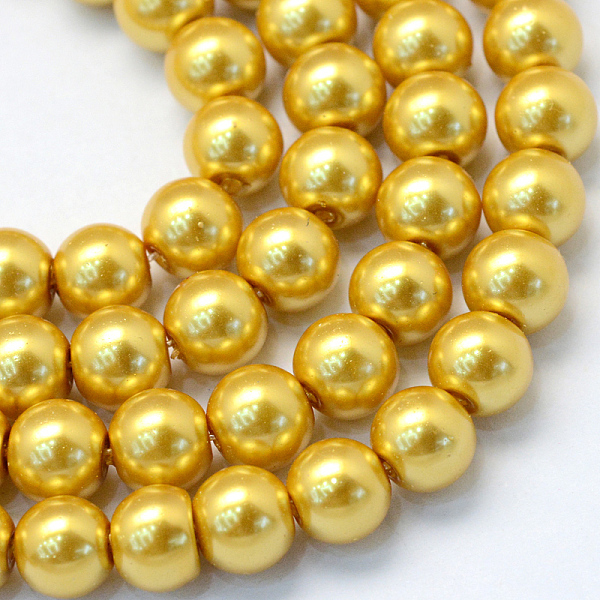 

PandaHall Baking Painted Pearlized Glass Pearl Round Bead Strands, Gold, 4~5mm, Hole: 1mm, about 200~210pcs/strand, 31.4 inch Glass Round...