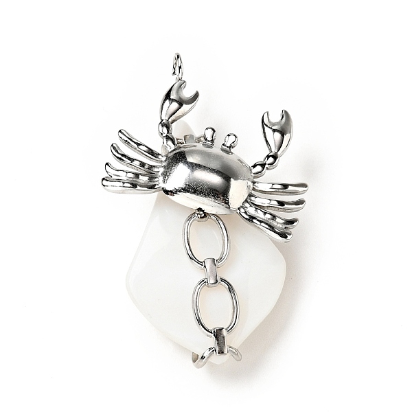 

PandaHall Natural White Shell Pendants, Teardrop Charm, with Stainless Steel Color Plated 304 Stainless Steel Crab Findings...