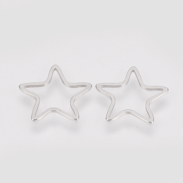 

PandaHall 304 Stainless Steel Linking Ring, Star, Stainless Steel Color, 12x11.5x0.8mm 304 Stainless Steel Star