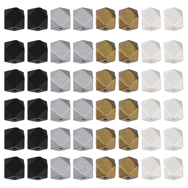 

PandaHall CHGCRAFT 48Pcs 4 Styles Spray Painted Natural Wooden Beads, Faceted Octagon, Mixed Color, 19.5~20x18~20x18~20mm, Hole: 3.5~4.5mm..., Multicolor