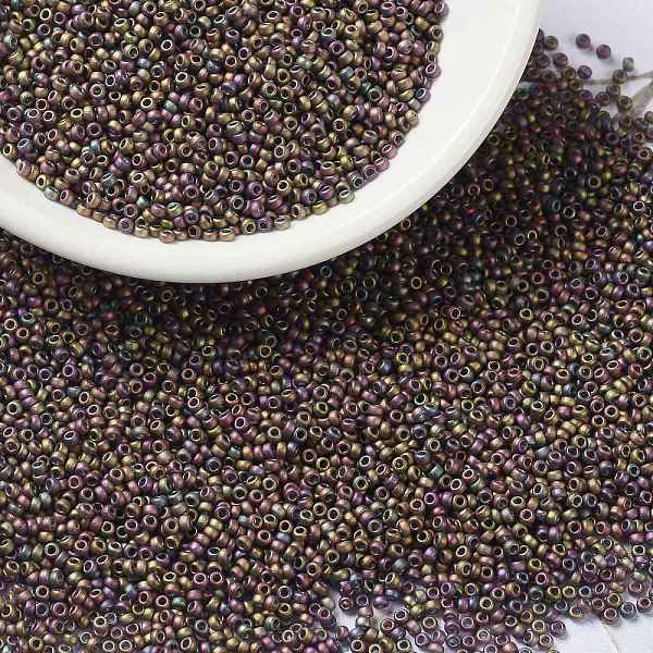 

PandaHall MIYUKI Round Rocailles Beads, Japanese Seed Beads, 15/0, (RR2035) Matte Metallic Khaki Iris, 1.5mm, Hole: 0.7mm, about..., Brown