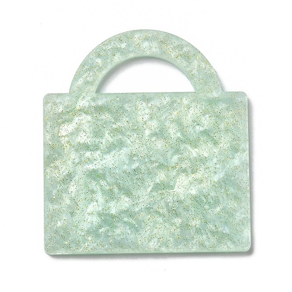

PandaHall Acrylic Pendants, with Glitter Powder, for DIY Making Keychain, HandBag, Light Green, 49x45x2mm, Hole: 21x8.5mm Acrylic Bag