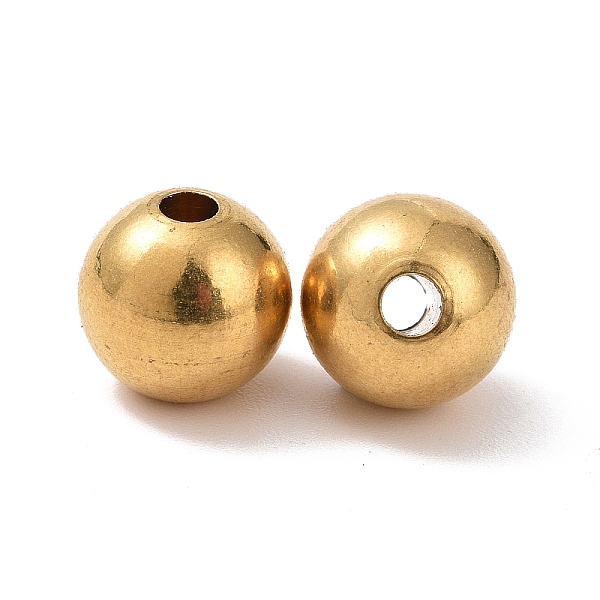 

PandaHall Brass Beads, Nickel Free, Round, Raw(Unplated), 8x8mm, Hole: 1.5mm Brass Round