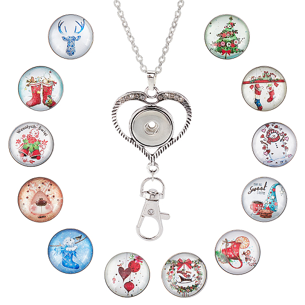 

PandaHall SUNNYCLUE DIY Interchangeable Dome Office Lanyard ID Badge Holder Necklace Making Kit, Including Brass Jewelry Snap Buttons, Alloy..., Multicolor