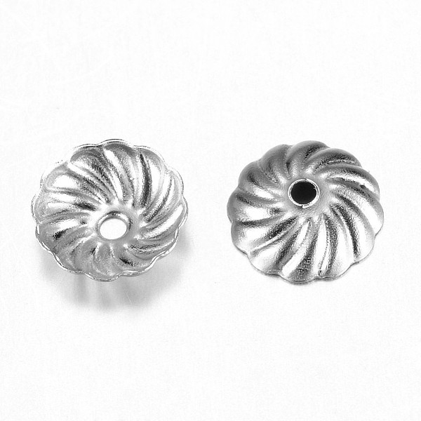 

PandaHall 304 Stainless Steel Bead Caps, Flower, Stainless Steel Color, 7x2mm, Hole: 1mm 304 Stainless Steel