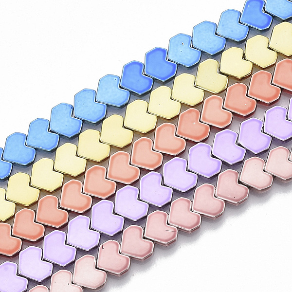 

PandaHall Electroplated Non-magnetic Synthetic Hematite Beads Strands, Heart, Mixed Color, 7x8.5x2.5mm, Hole: 0.5mm, about 62~64pcs/strand...