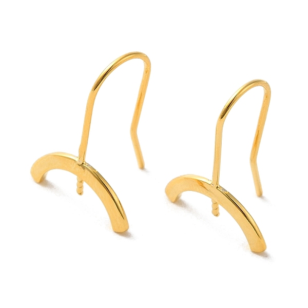 

PandaHall 925 Sterling Silver Stud Earrings Findings, Arch, Real 18K Gold Plated, 18x13mm, Pin: 0.7mm Sterling Silver Arch
