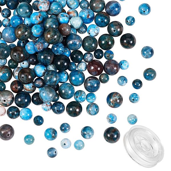 

PandaHall Grade AB Natural Apatite Round Beads for DIY Bracelet Making Kit, with 1 Roll Elastic Thread, Beads: 6mm, Hole: 1mm, 100pcs/set...