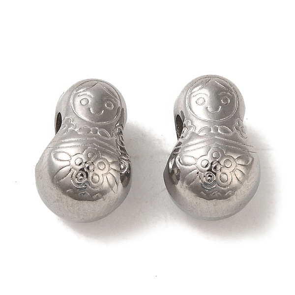 

PandaHall 304 Stainless Steel European Beads, Large Hole Beads, Doll, Stainless Steel Color, 13x8.5x9mm, Hole: 4.5mm 304 Stainless Steel...