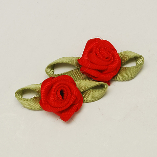 

PandaHall Handmade Woven Costume Accessories, Flower, Red, 11x24x6mm Cloth Flower Red