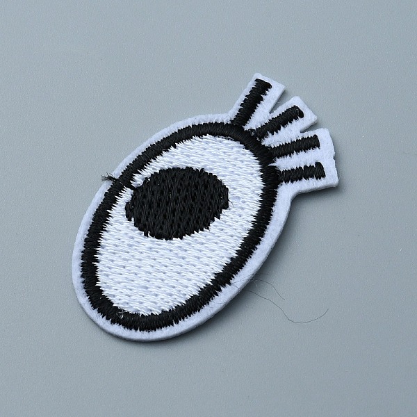 

PandaHall Single Eye Polyester Embroidery Cloth Iron on/Sew on Patches, Costume Accessories, Black & White, 41.5~42x23.5x1mm Polyester Eye...