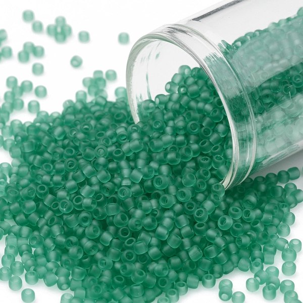

PandaHall TOHO Round Seed Beads, Japanese Seed Beads, (72F) Transparent Frost Dark Peridot, 11/0, 2.2mm, Hole: 0.8mm, about 1110pcs/10g..., Green
