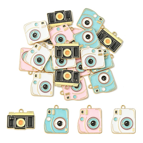 20Pcs 4 Styles Alloy Enamel Pendants