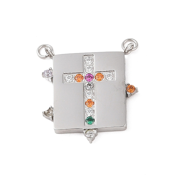 

PandaHall Stainless Steel Micro Pave Colorful Cubic Zirconia Pendants, Cross, 22x20x2mm, Hole: 1.8mm Stainless Steel+Cubic Zirconia Cross