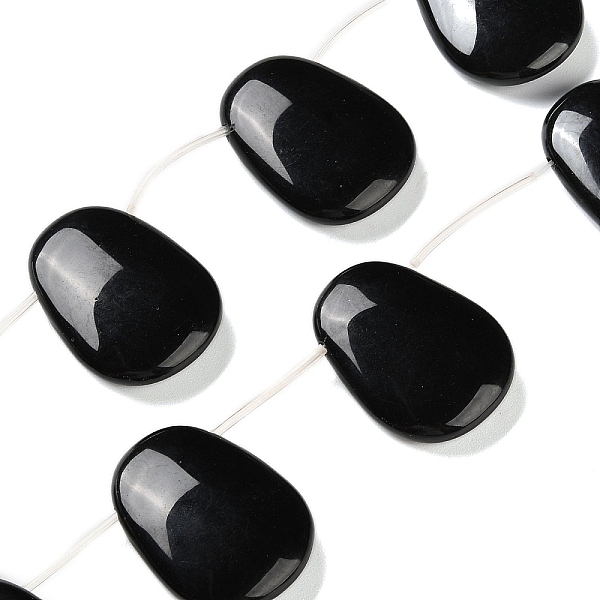 

PandaHall Natural Black Onyx(Dyed & Heated) Beads Strand, Dyed & Heated, Trapezoid, Top Drilled, 40x30x10~11mm, Hole: 1.6mm, about...