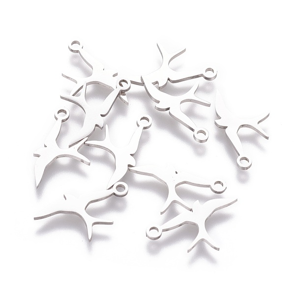 

PandaHall 201 Stainless Steel Pendants, Bird, Stainless Steel Color, 18.5x10.6x1mm, Hole: 1.5mm 201 Stainless Steel Bird