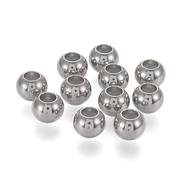 

PandaHall 202 Stainless Steel Beads, with Rubber Inside, Slider Beads, Stopper Beads, Stainless Steel Color, 6x4.6mm, Hole: 3mm Stainless...